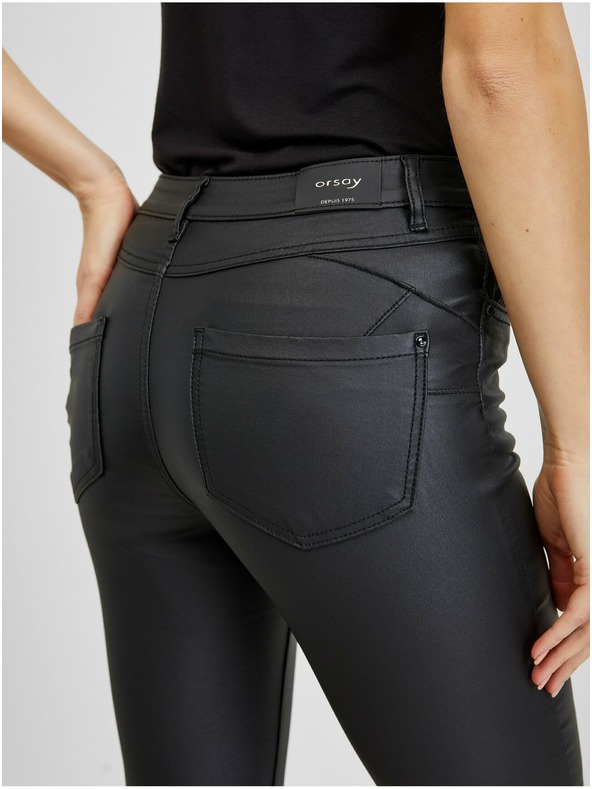 Orsay ORSAY fekete műbőr női nadrág