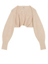 Orsay Bézs bordázott rövid kardigán buggyos ujjakkal ORSAY