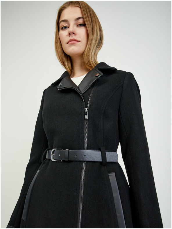 Orsay ORSAY fekete gyapjúval kevert anyagú női télikabát