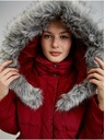 Orsay ORSAY borszínű női pehelypaplan télikabát kapucnival és műszőrmével