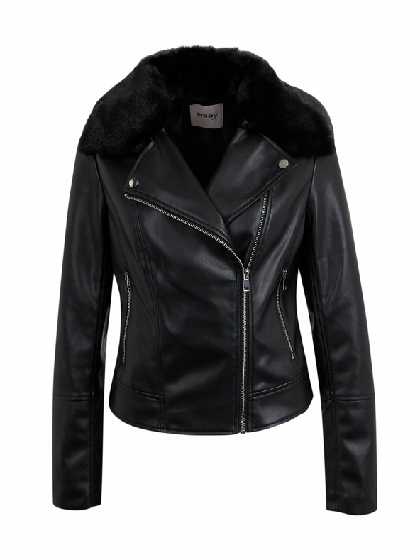 Orsay ORSAY fekete női műszőrme kabát