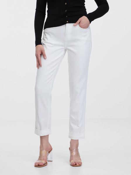 Orsay ORSAY fehér rövidített boyfriend női farmer