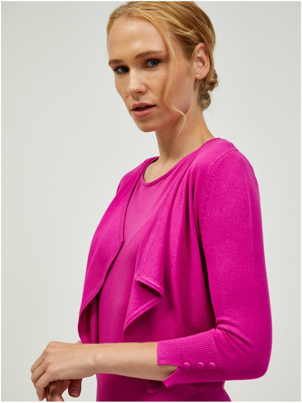 Orsay ORSAY sötétrózsaszín háromnegyedes ujjú rövid kardigán
