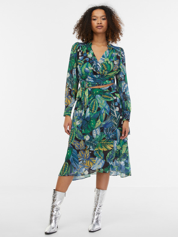 Orsay ORSAY fekete és zöld női mintás szoknya