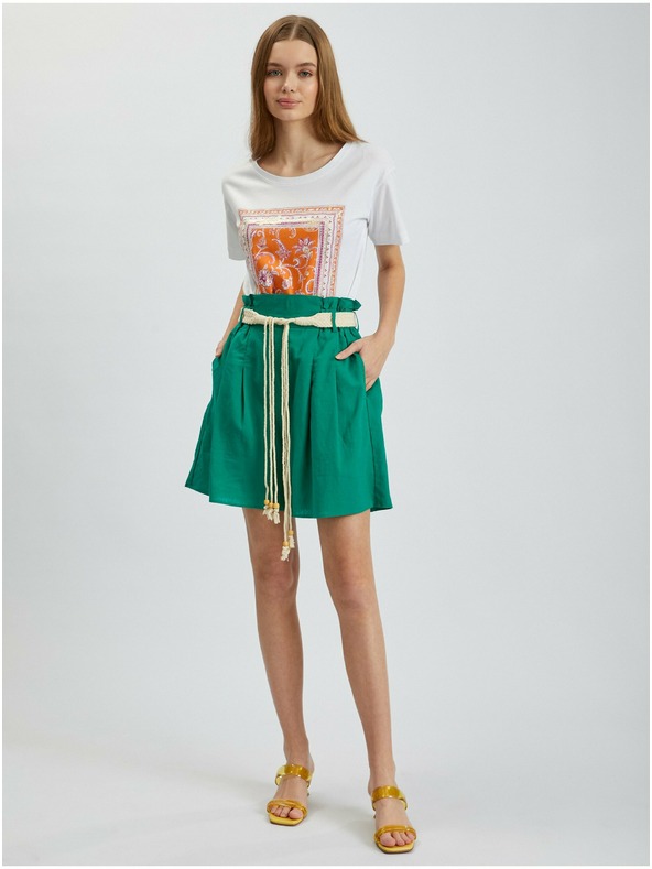 Orsay ORSAY zöld lenvászon női rövidnadrág