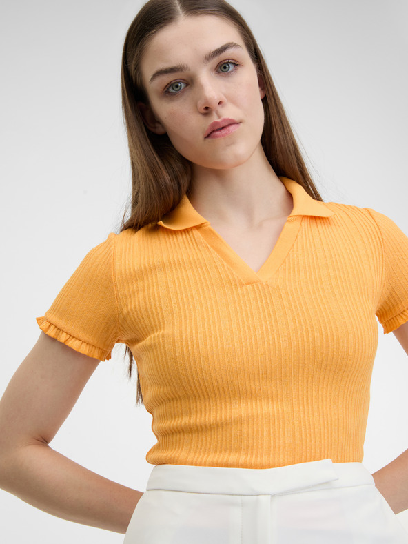 Orsay ORSAY sárga bordázott női pólóing