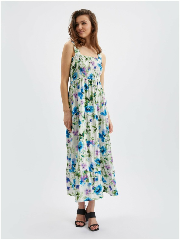 Orsay ORSAY kék-krémszínű női virágmintás ruha