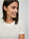 Orsay Fehér lyukacsos rövid ujjú pulóver ORSAY