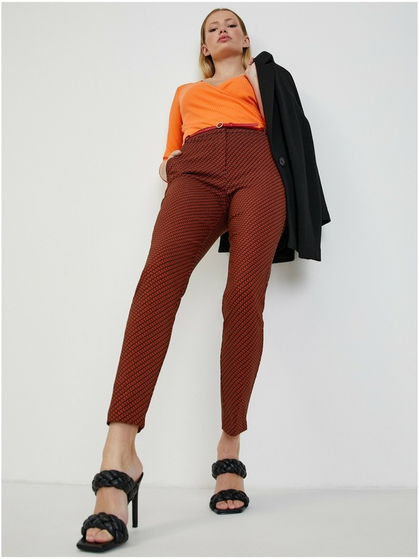 Orsay ORSAY fekete-piros mintás női nadrág