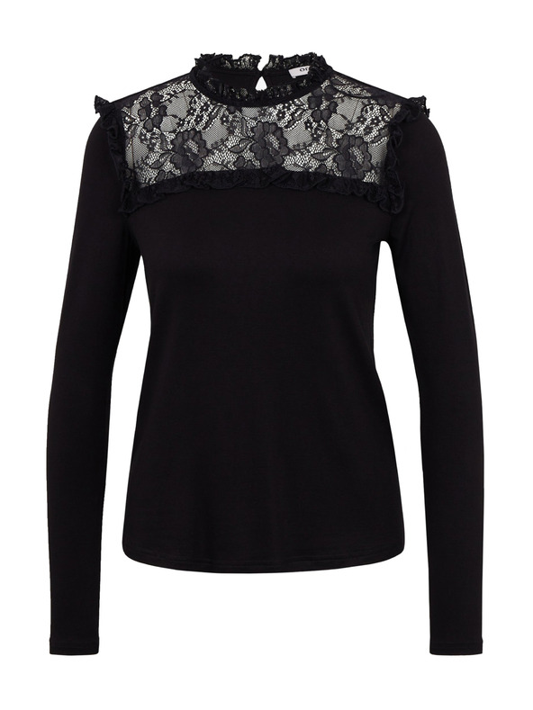 Orsay ORSAY fekete női póló csipkés részlettel