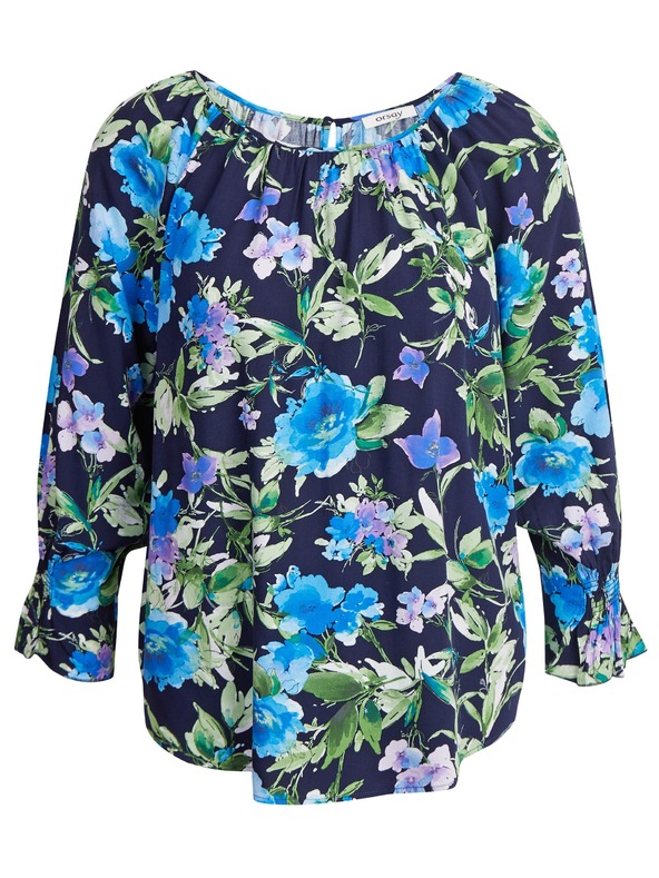 Orsay ORSAY sötétkék női blúz virágokkal