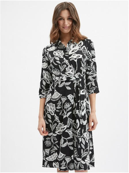 Orsay ORSAY fekete virágmintás női ruha