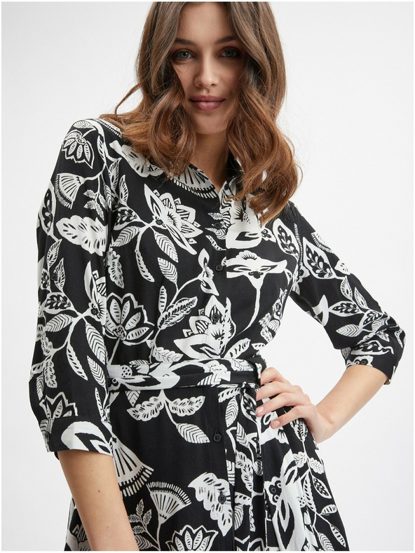 Orsay ORSAY fekete virágmintás női ruha