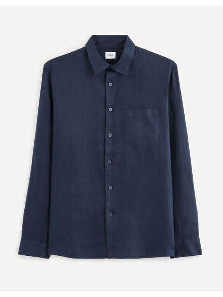 Celio Sötétkék férfi vászon ing Celio Baflax
