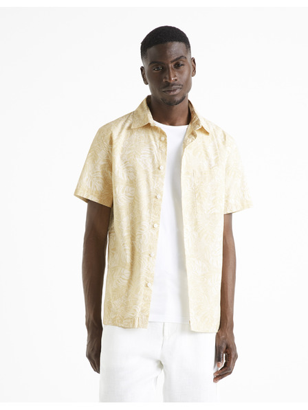 Celio Bézs színű férfi mintás ing Celio Daprinti