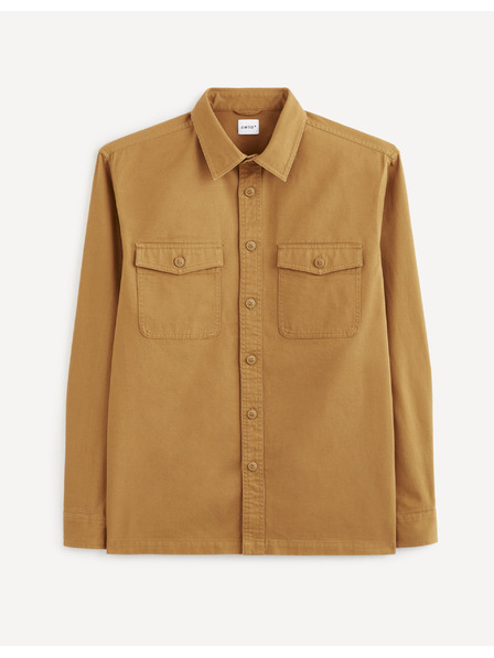 Celio Mustárszínű férfi ing zsebekkel Celio