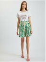 Orsay ORSAY krémzöld mintás lenvászonnal kevert anyagú női rövidnadrág