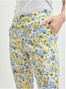 Orsay ORSAY sárga-fehér virágmintás rövidített női nadrág