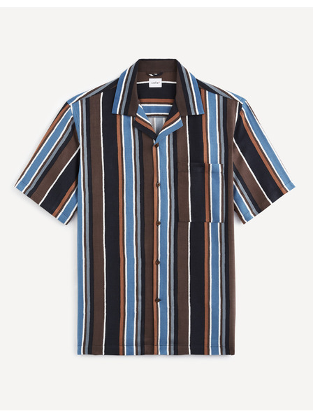 Celio Kék és barna férfi csíkos ing Celio Taboy