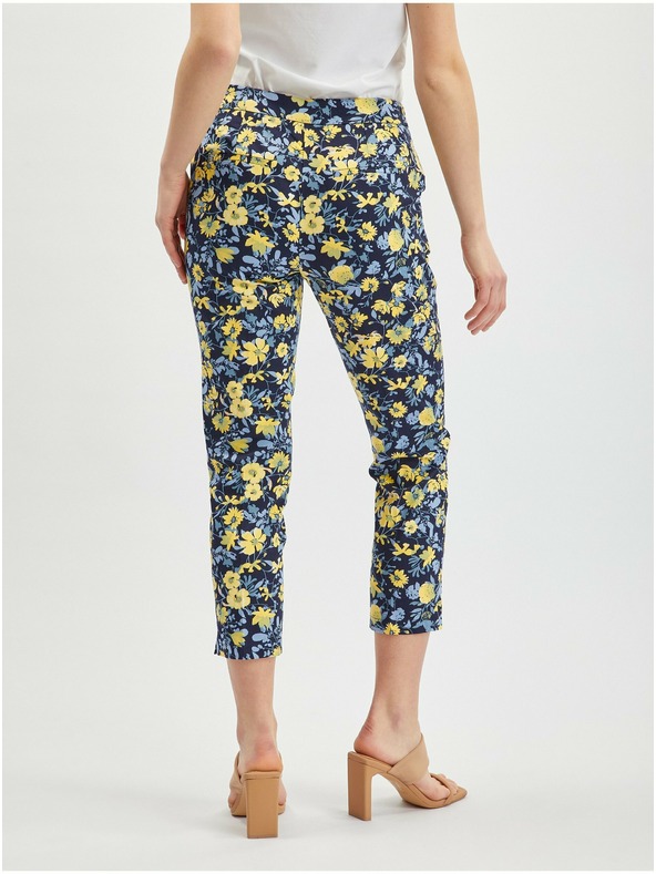 Orsay ORSAY sárga-kék virágmintás rövidített női nadrág