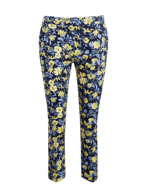 Orsay ORSAY sárga-kék virágmintás rövidített női nadrág