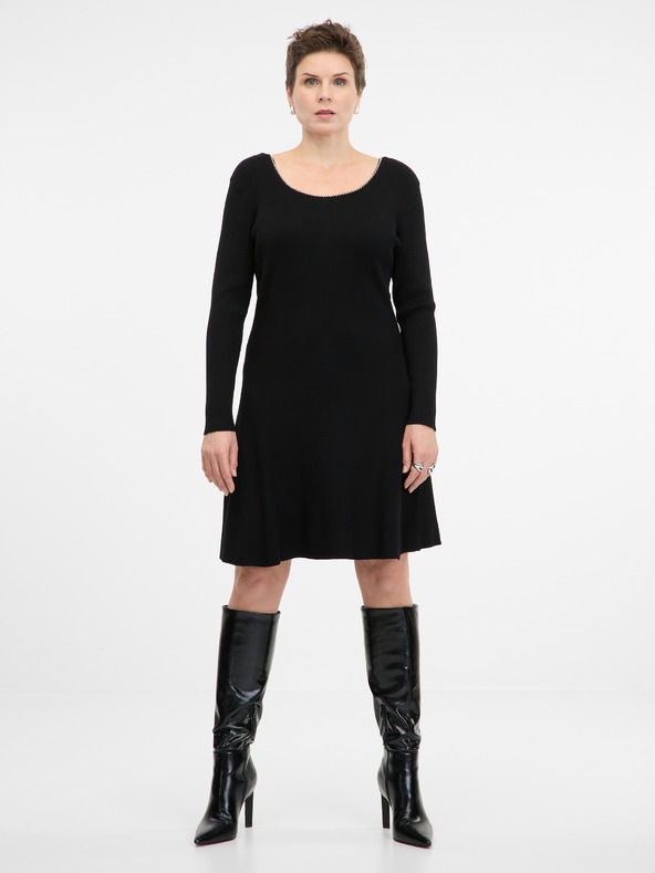 Orsay ORSAY fekete női térdig érő ruha