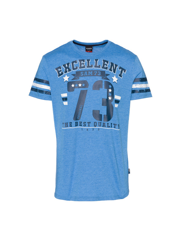Sam 73 Kék férfi nyomtatott póló SAM 73