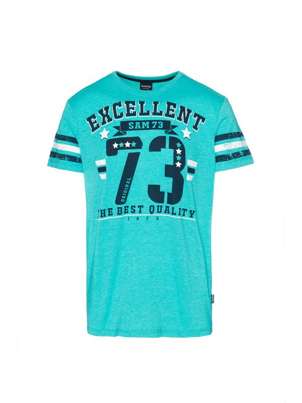 Sam 73 Türkiz férfi nyomtatott póló SAM 73