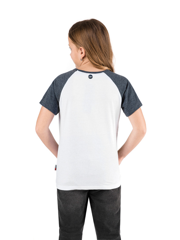 Sam 73 Kék és fehér mintás lány póló SAM 73