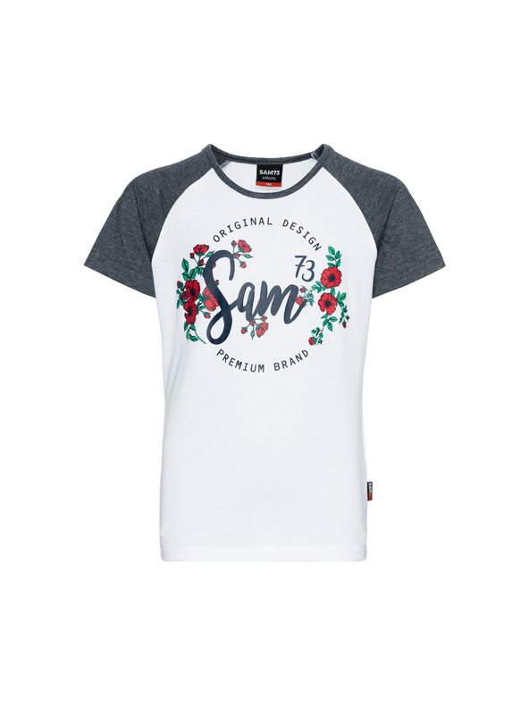 Sam 73 Kék és fehér mintás lány póló SAM 73