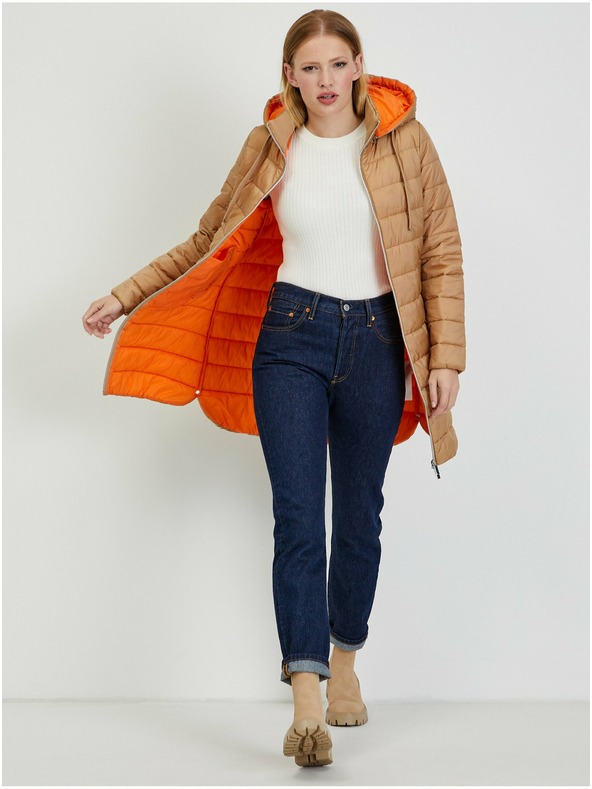 Orsay ORSAY világosbarna steppelt női télikabát