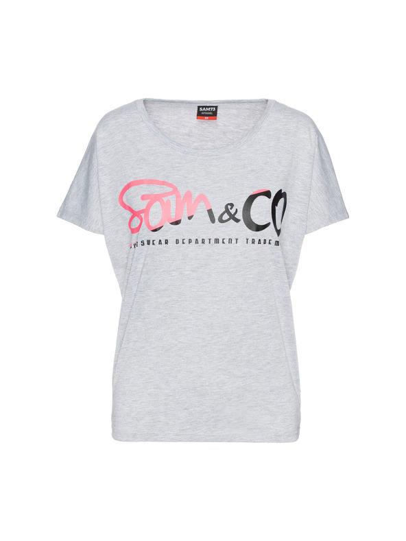 Sam 73 Szürke női póló SAM 73 nyomtatással