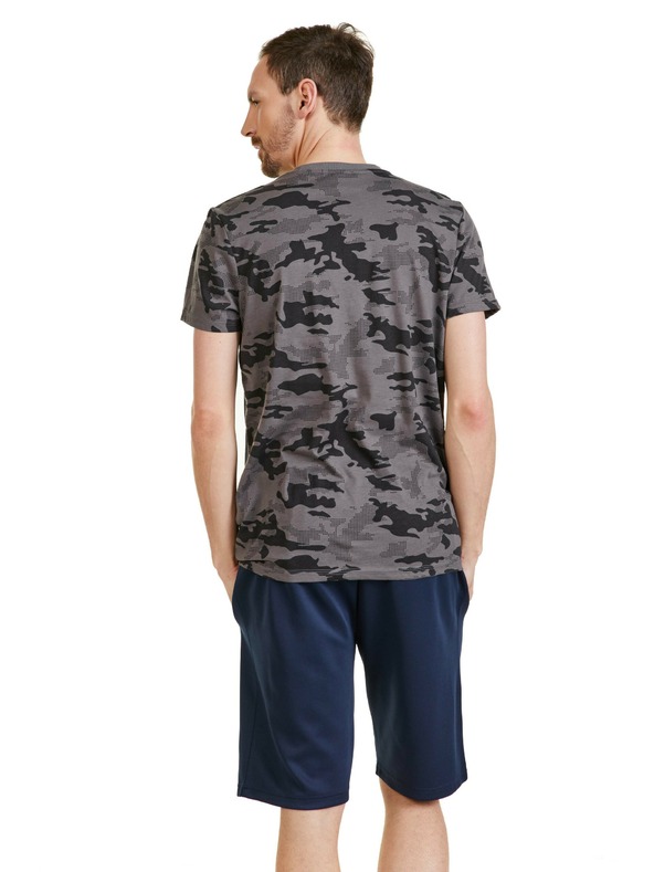 Sam 73 Fekete és szürke mintás férfi póló SAM 73 Jeff