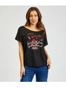 Sam 73 Fekete női nyomtatott póló SAM73 Circinus
