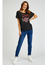 Sam 73 Fekete női nyomtatott póló SAM73 Circinus