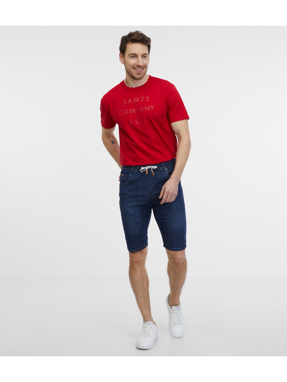 Sam 73 Sötétkék férfi farmer rövidnadrág SAM 73 Claudio
