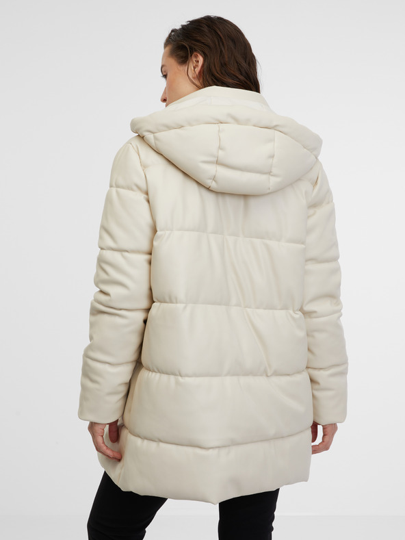 Orsay ORSAY krémszínű, steppelt női bőrkabát