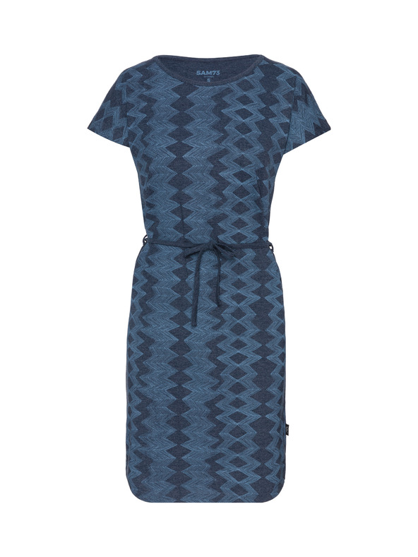 Sam 73 Sötétkék női mintás ruha nyakkendővel SAM 73