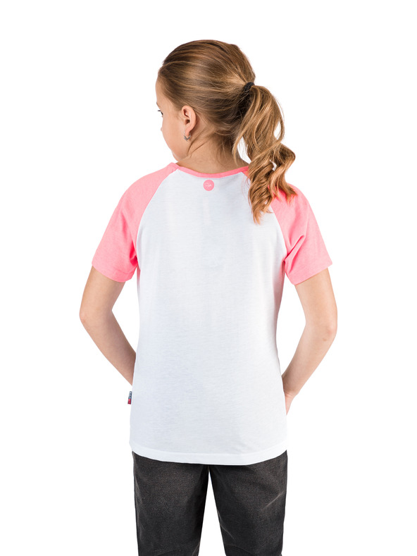 Sam 73 Rózsaszín és fehér mintás lány póló SAM 73