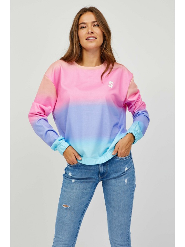 Sam 73 Kék és rózsaszín női mintás pulóver SAM 73 Clara