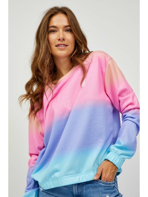 Sam 73 Kék és rózsaszín női mintás pulóver SAM 73 Clara