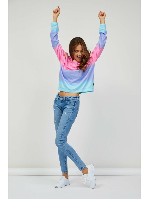 Sam 73 Kék és rózsaszín női mintás pulóver SAM 73 Clara