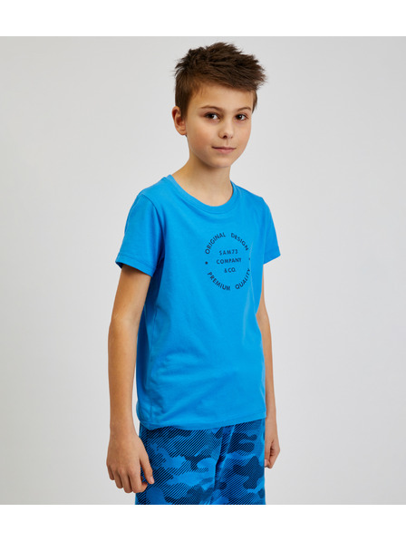 Sam 73 Kék fiú pamut póló SAM73 Pyrop nyomtatással