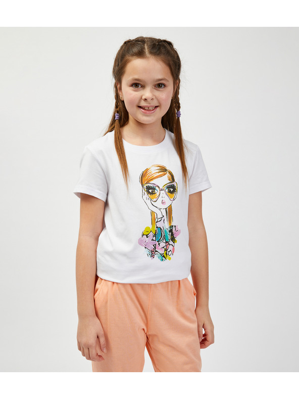 Sam 73 Fehér női nyomtatott póló SAM73 Mora