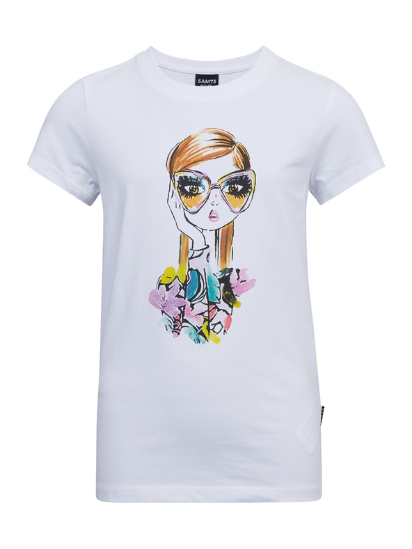 Sam 73 Fehér női nyomtatott póló SAM73 Mora