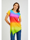 Sam 73 SAM73 Libra narancssárga és sárga női aszimmetrikus póló