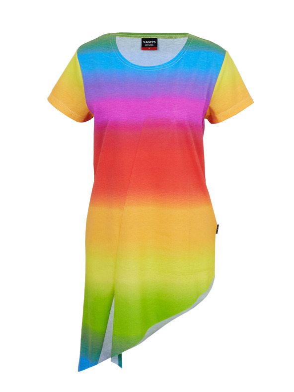 Sam 73 SAM73 Libra narancssárga és sárga női aszimmetrikus póló