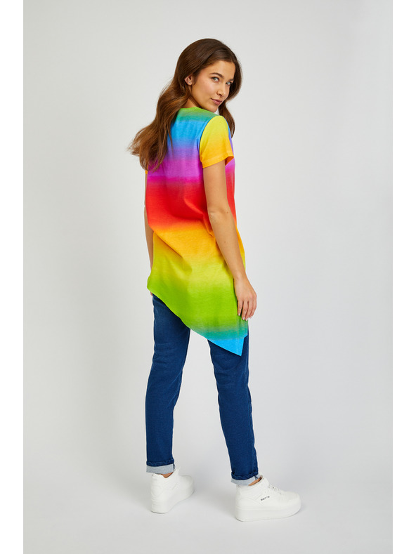 Sam 73 SAM73 Libra narancssárga és sárga női aszimmetrikus póló