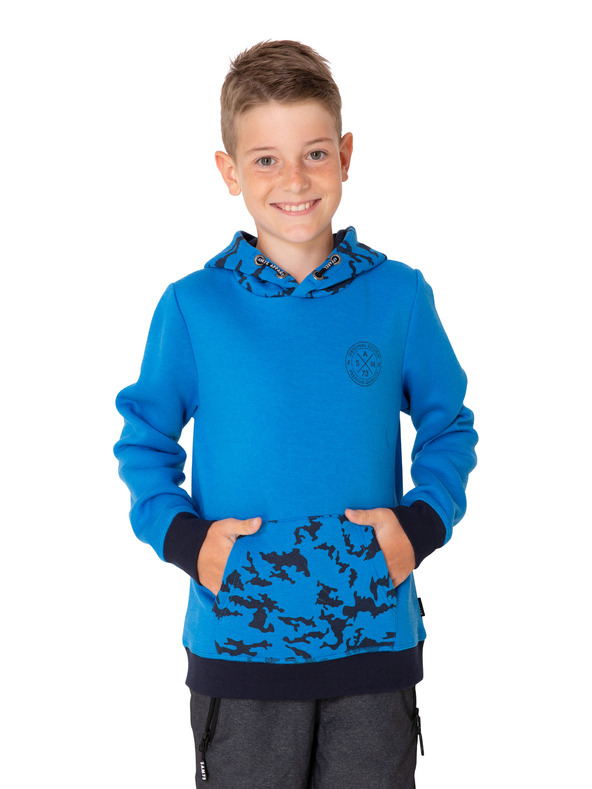 Sam 73 Kék fiú mintás kapucnis fiú télikabát SAM 73 William