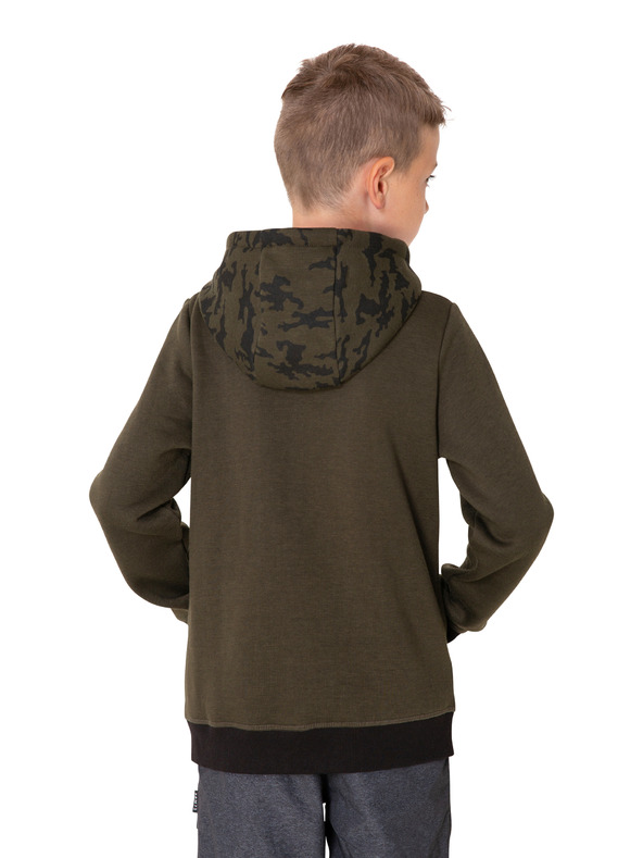 Sam 73 Khaki színű fiúk mintás kapucnis pulóver SAM 73 William